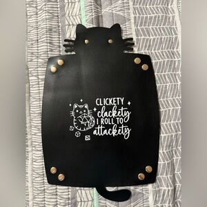 Leather Brown and Black Black Cat Dice Tray with White Print - New